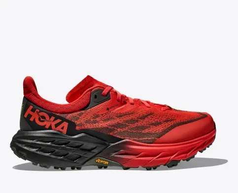 Pánské Trailové Běžecké Boty Hoka Speedgoat 5 GTX Červené Černé | CZ-5013984