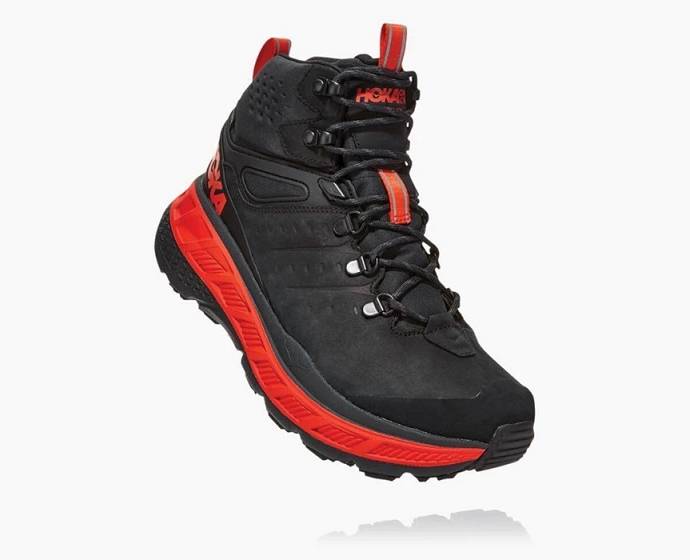 Pánské Turistické Boty Hoka Stinson Mid GORE-TEX Černé Červené | CZ-9820653