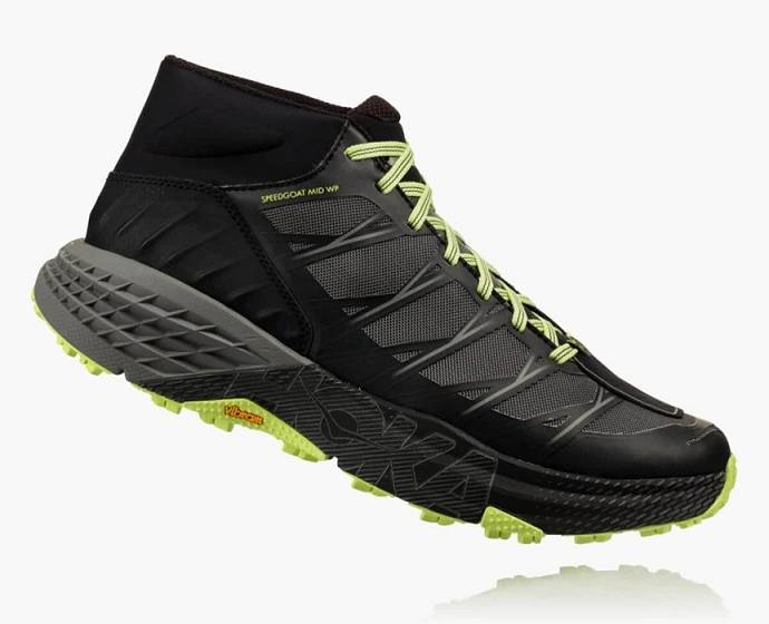 Pánské Turistické Boty Hoka Speedgoat Mid Nepromokavé Černé | CZ-0634175