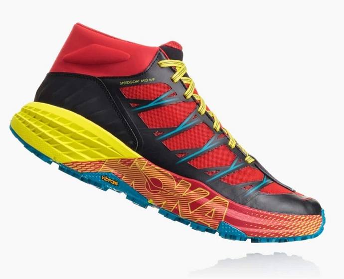 Pánské Turistické Boty Hoka Speedgoat Mid Nepromokavé Červené | CZ-4869571