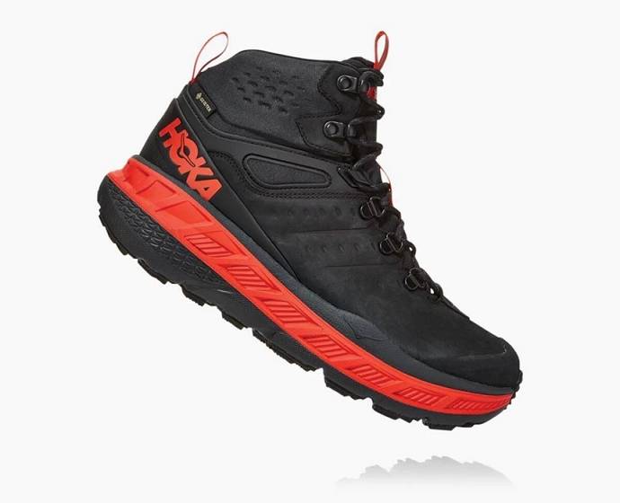 Pánské Turistické Boty Hoka Stinson Mid GORE-TEX Černé Červené | CZ-9820653