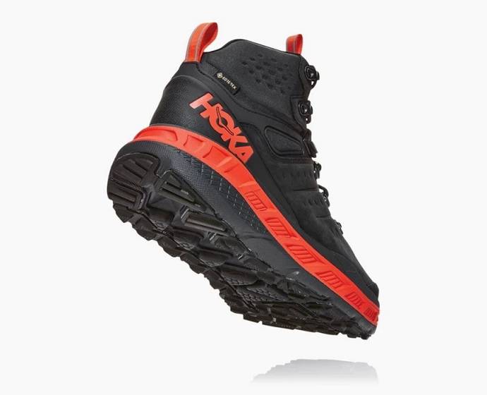 Pánské Turistické Boty Hoka Stinson Mid GORE-TEX Černé Červené | CZ-9820653